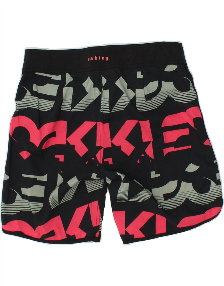 OAKLEY Womens Graphic Swimming Shorts UK 8 Small  Black Vintage Oakley and Second-Hand Oakley from Messina Hembry 