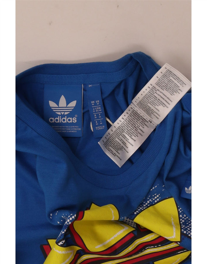 Adidas muška majica s grafičkim motivima srednje plavi pamuk