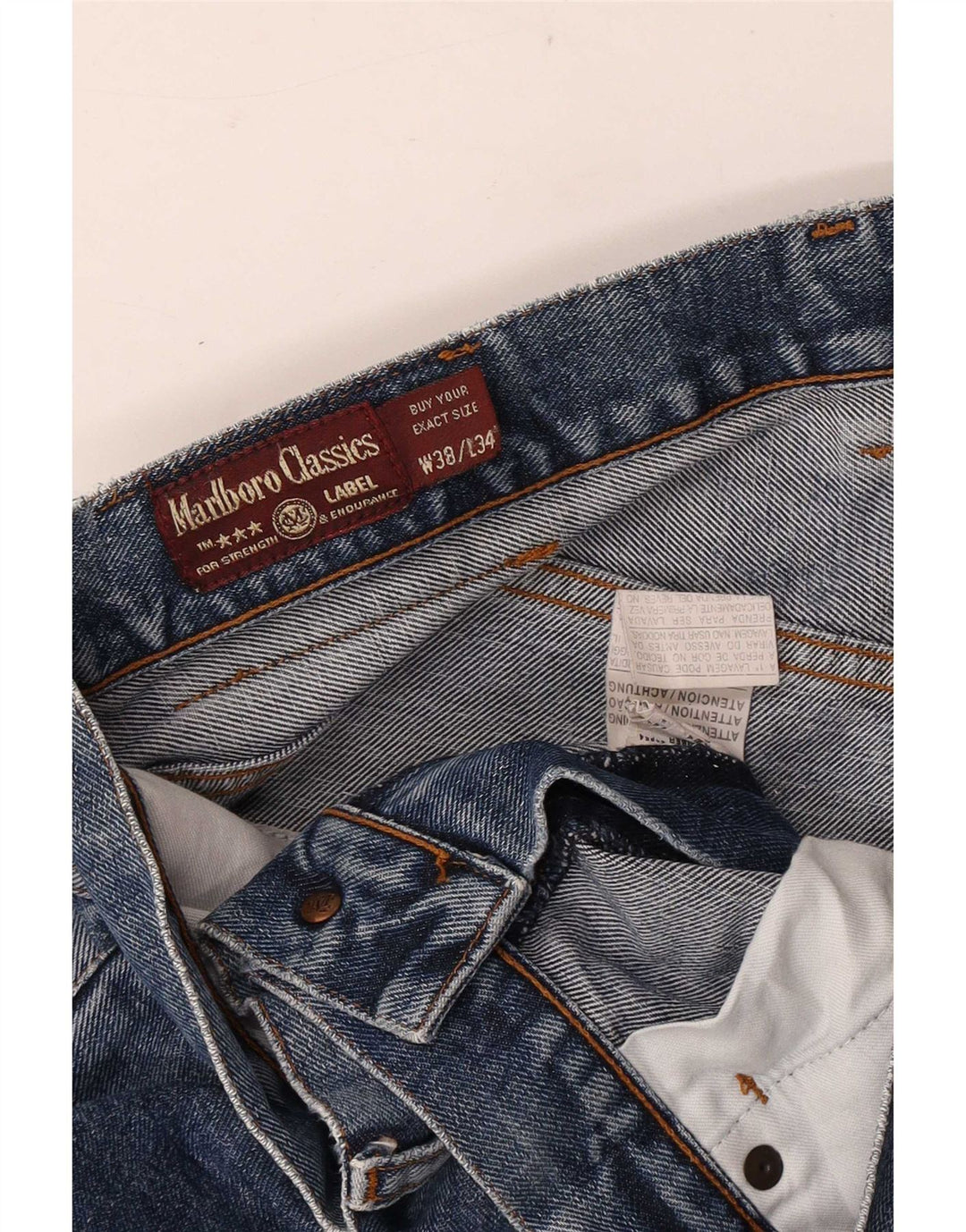 Marlboro Classics Mens Straight Jeans W38 L31 Plavi pamuk