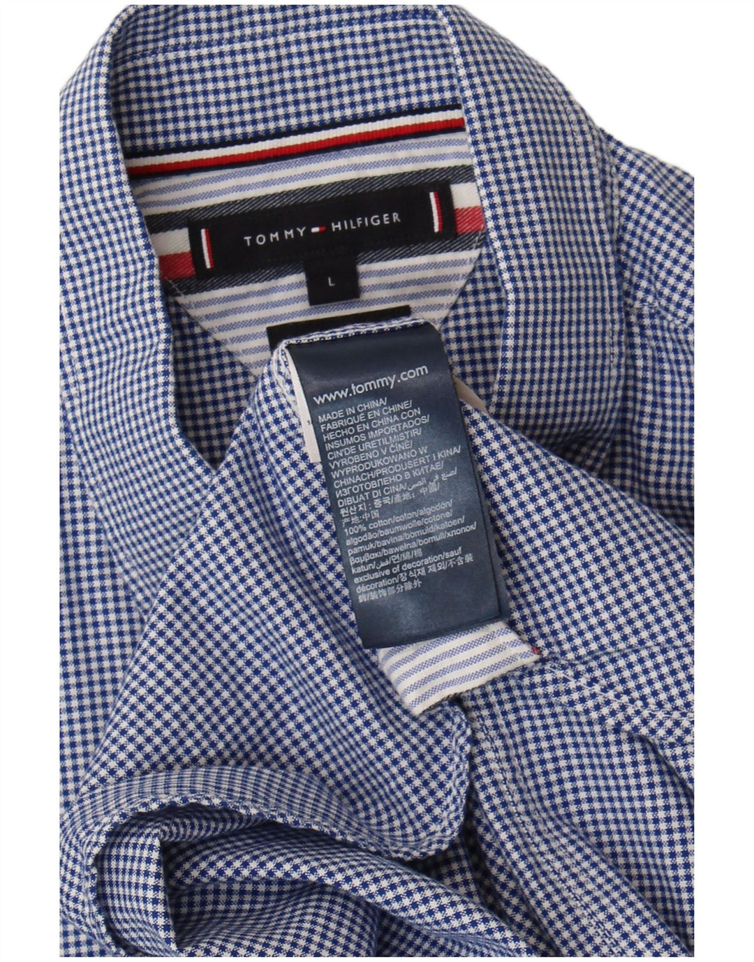 Tommy Hilfiger muška košulja Large Blue Gingham pamuk