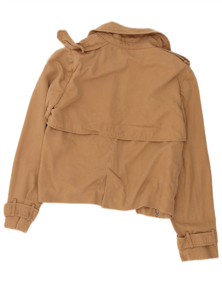 Zara ženska otvorena prevelika vojna jakna UK 10 Small Beige Lyocell