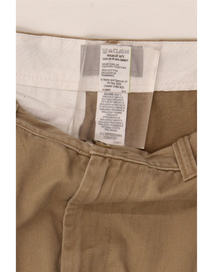MARKS & SPENCER Muške chino kratke hlače W32 srednje smeđi pamuk