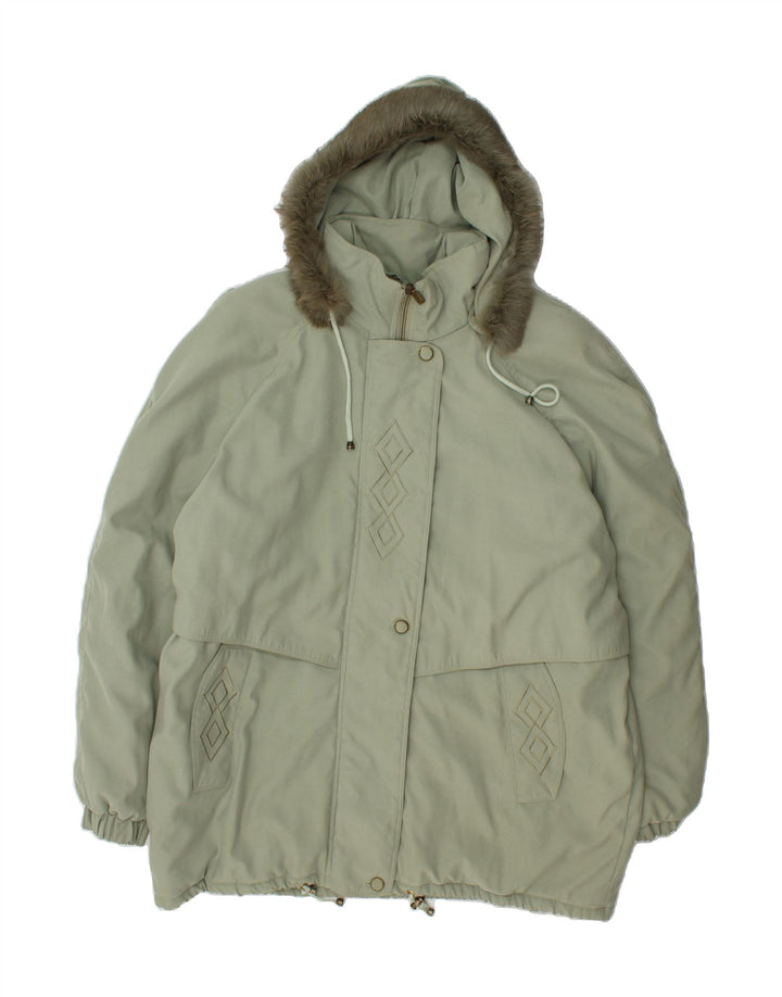 VINTAGE Womens Oversized Windbreaker Jacket UK 18 XL Green Argyle/Diamond Vintage Vintage and Second-Hand Vintage from Messina Hembry 