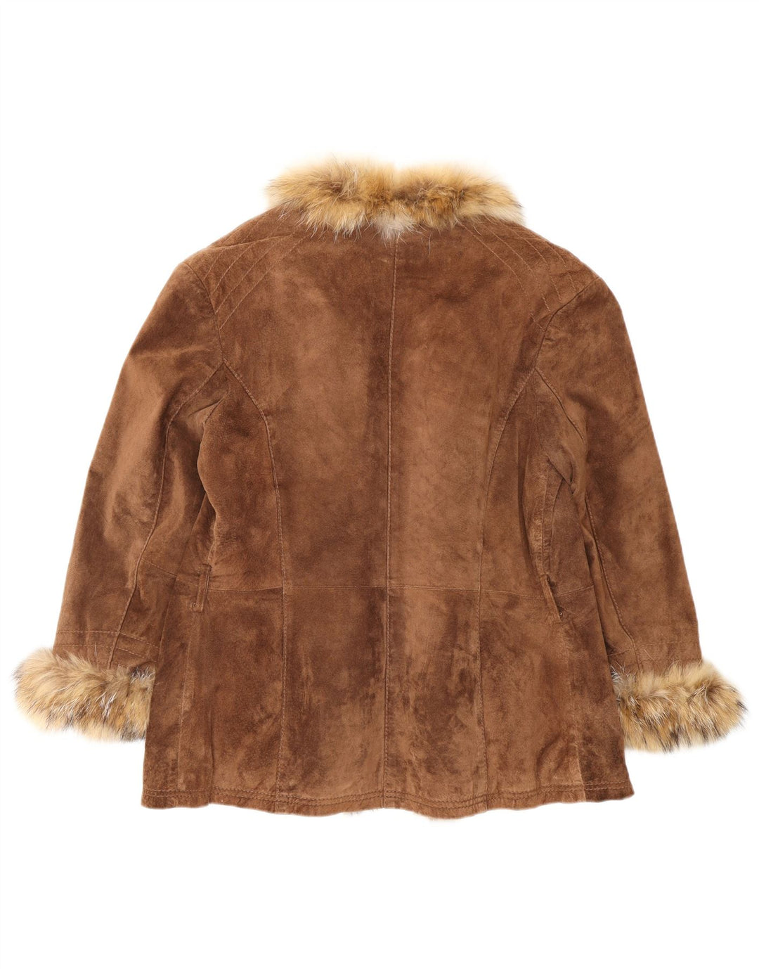 VINTAGE ženska otvorena antilop jakna IT 46 velika smeđa koža