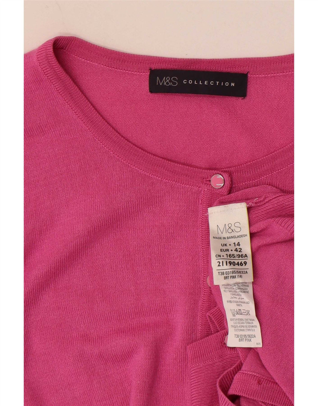 Marks & Spencer ženski kardigan pulover UK 14 Srednje ružičasta viskoza