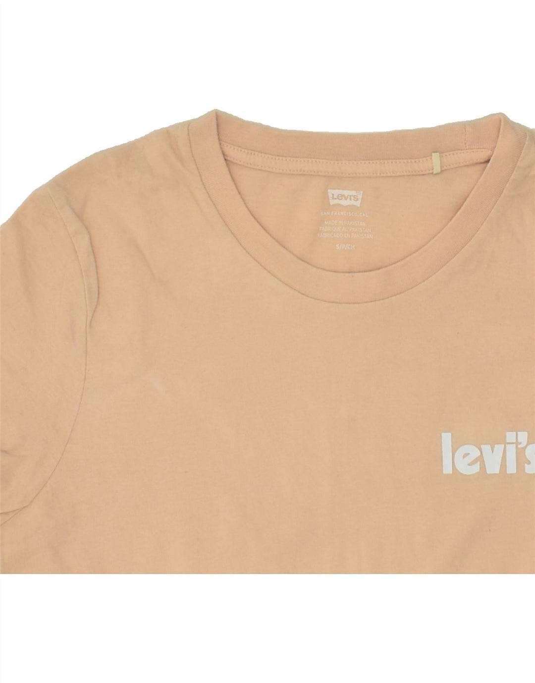 LEVI'S Womens Graphic T-Shirt Top UK 10 Small Beige | Vintage Levi's | Thrift | Second-Hand Levi's | Used Clothing | Messina Hembry 