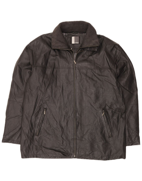 HENRY MORELL Muška kožna jakna UK 42 XL crna koža