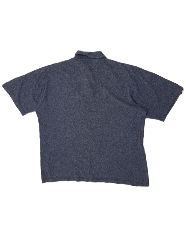 Asics Mens Graphic Polo Shirt XL Blue Colourblock Cotton