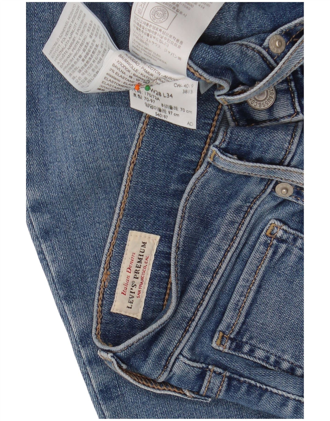 LEVI'S Ženske Mile High Super Skinny traperice W28 L34 Plavi pamuk