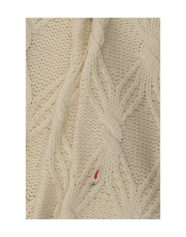 VINTAGE Womens Turtle Neck Jumper Sweater UK 14 Medium Off White
