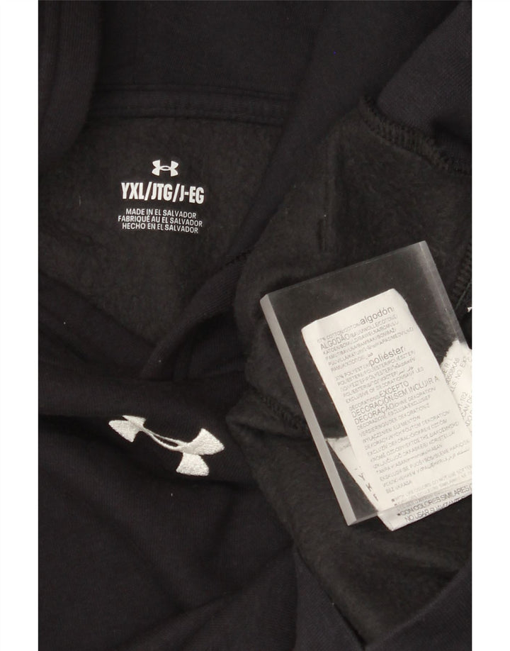 UNDER ARMOUR Džemper s kapuljačom za dječake 13-14 godina XL crni pamuk