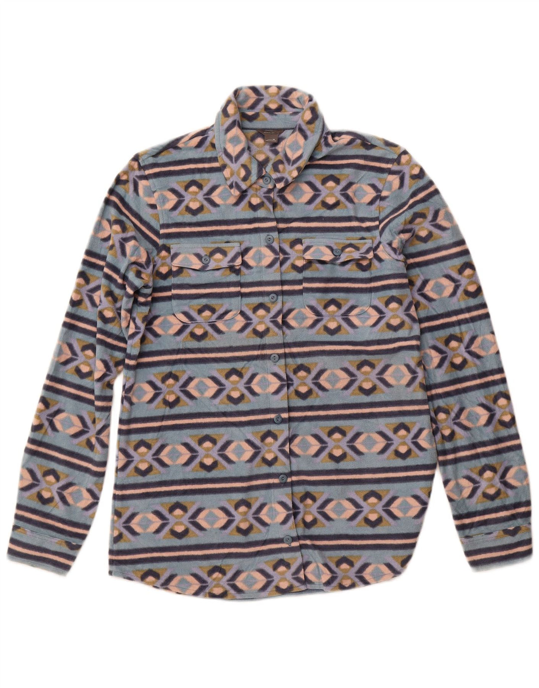 EDDIE BAUER Ženska flis majica UK 12 Medium Blue Fair Isle poliester