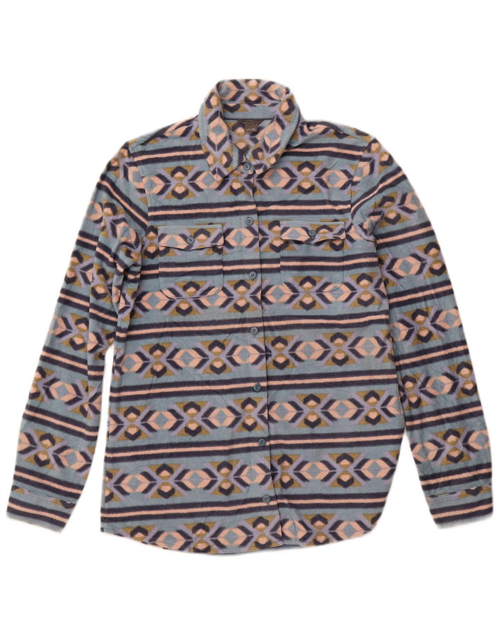 EDDIE BAUER Ženska flis majica UK 12 Medium Blue Fair Isle poliester