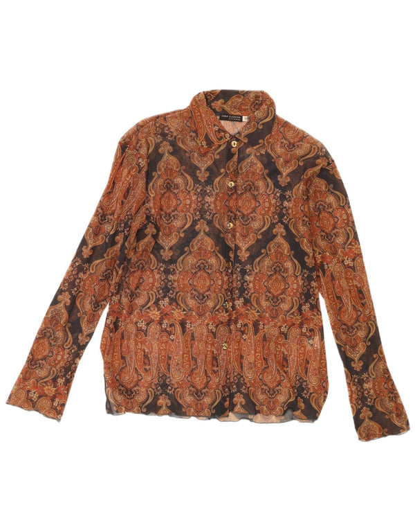 Sara Glenzer Ženska prozirna košulja bluza EU 46 XL Smeđa paisley boja