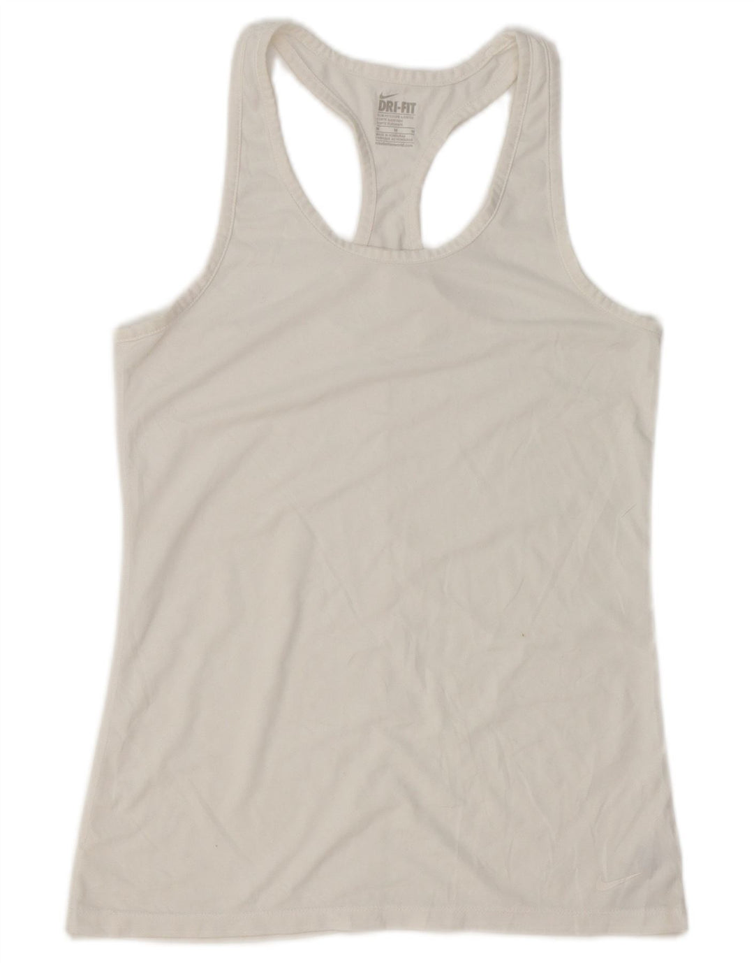 NIKE Ženski Dri Fit Slim Fit Vest Top UK 12 Srednji bijeli poliester