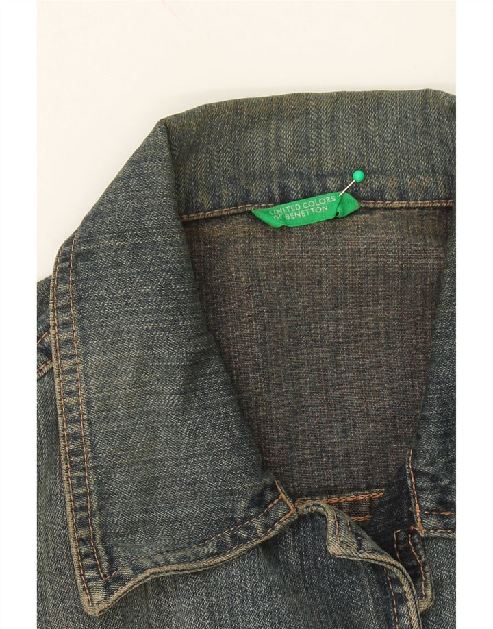 BENETTON Womens Denim Jacket UK 14 Medium Blue Cotton Vintage Benetton and Second-Hand Benetton from Messina Hembry 