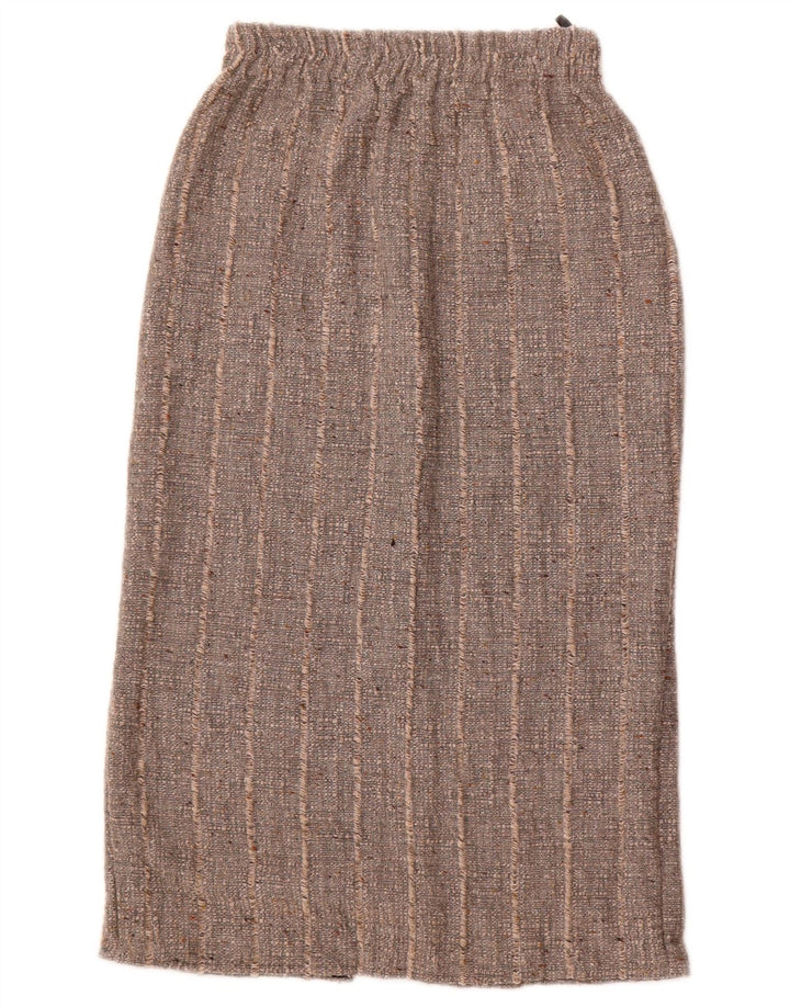 Vintage ženska midi suknja W26 male sive pruge od poliakrila