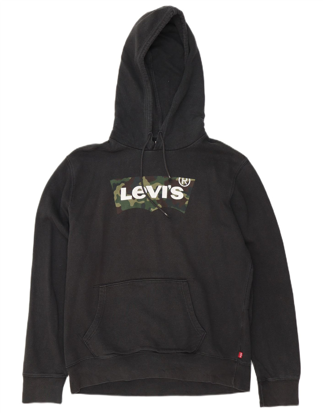 Levi's muška majica s kapuljačom srednje veličine, crni pamuk