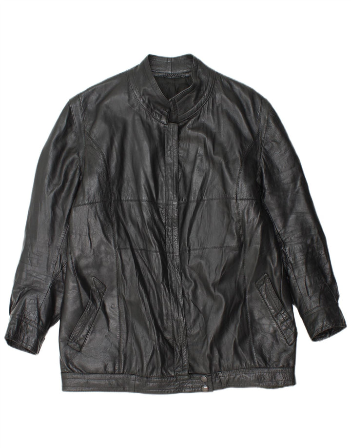 Vintage ženska kožna jakna UK 14 srednje crna