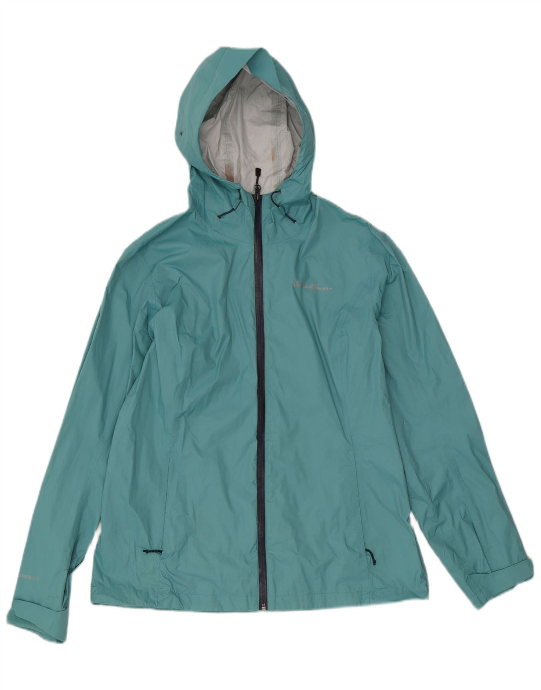Eddie Bauer ženska kišna jakna s kapuljačom UK 14 srednje plavi najlon