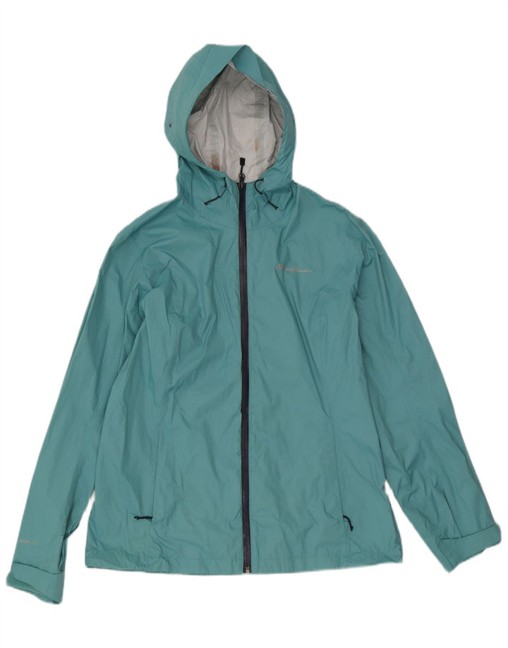Eddie Bauer ženska kišna jakna s kapuljačom UK 14 srednje plavi najlon