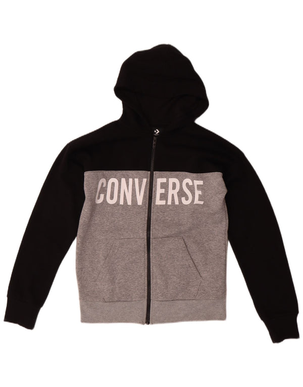 Converse Boys Graphic Zip Hoodie pulover 12-13 Years Large Grey Colourblock