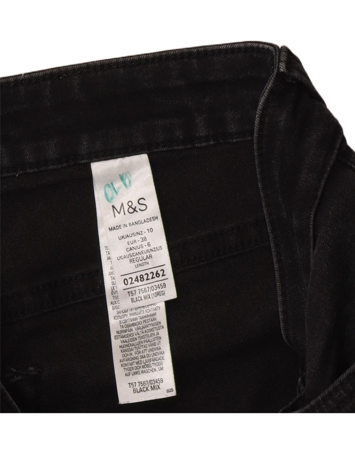Marks & Spencer ženske lepršave traperice UK 10 male W26 L30 sivi pamuk