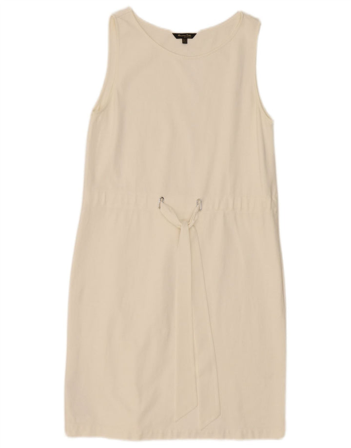 Massimo Dutti ženska haljina bez rukava UK 12 Srednje bijeli poliester