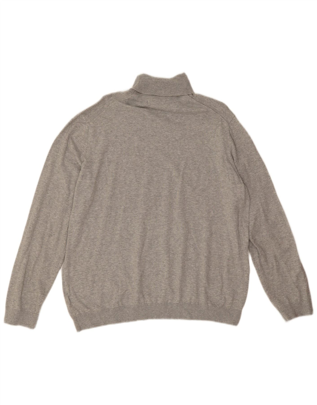 Marks & Spencer Mens Roll Neck Jumper Sweater XL Grey Cotton