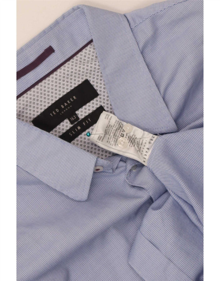 Ted Baker muška uska košulja veličina 16 1/2 veliki plavi karirani pamuk