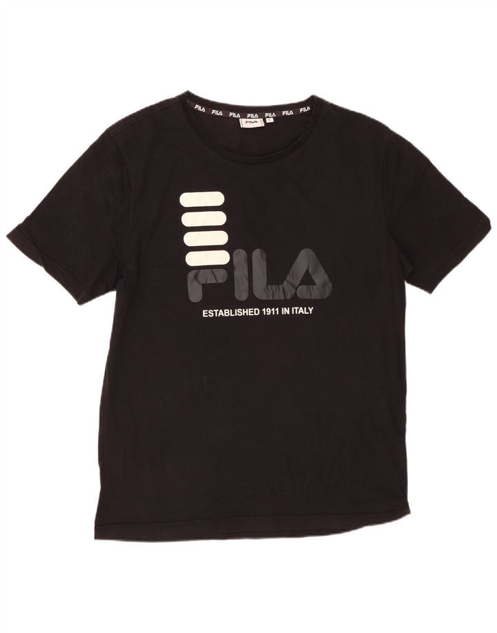 FILA Mens Graphic T-Shirt Top Large Black