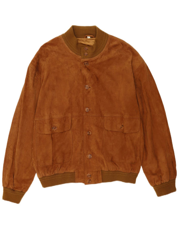 Vintage muška bomber jakna od brušene kože IT 60 5XL smeđa koža