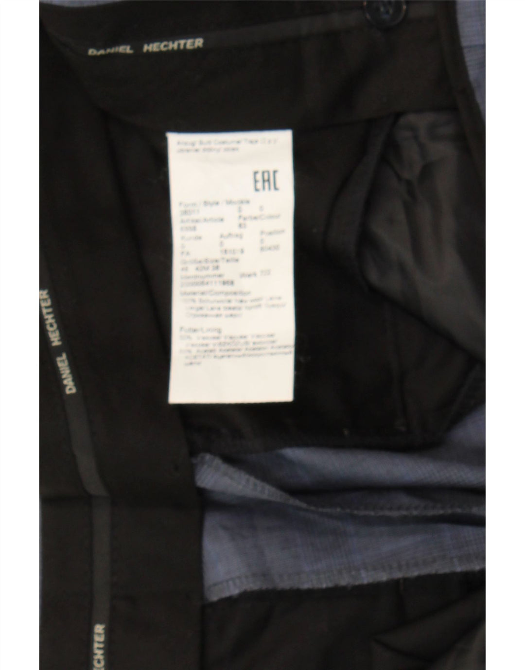 DANIEL HECHTER Mens Straight Suit Trousers W32 L30  Blue Check Viscose Vintage Daniel Hechter and Second-Hand Daniel Hechter from Messina Hembry 