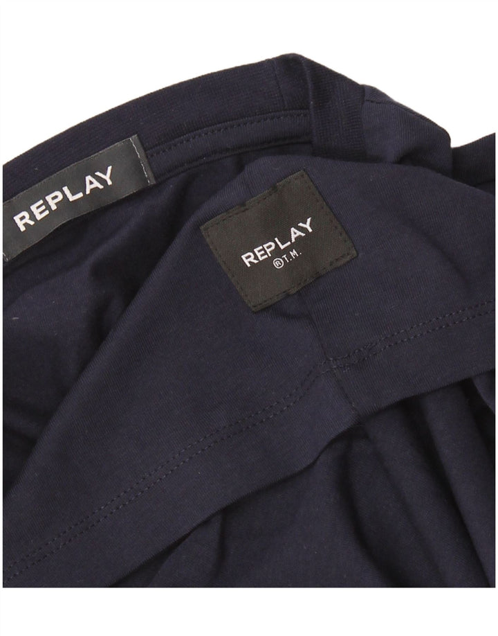 Replay muška majica kratkih rukava srednje tamnoplava