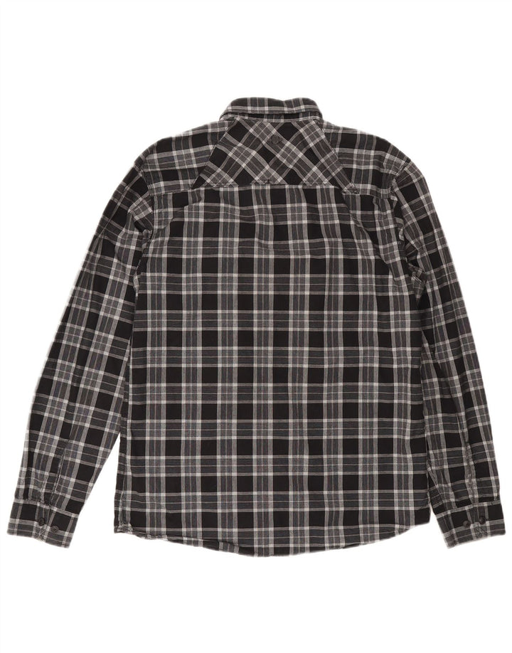 JACK & JONES Mens Core Flannel Shirt Large Black Check Cotton