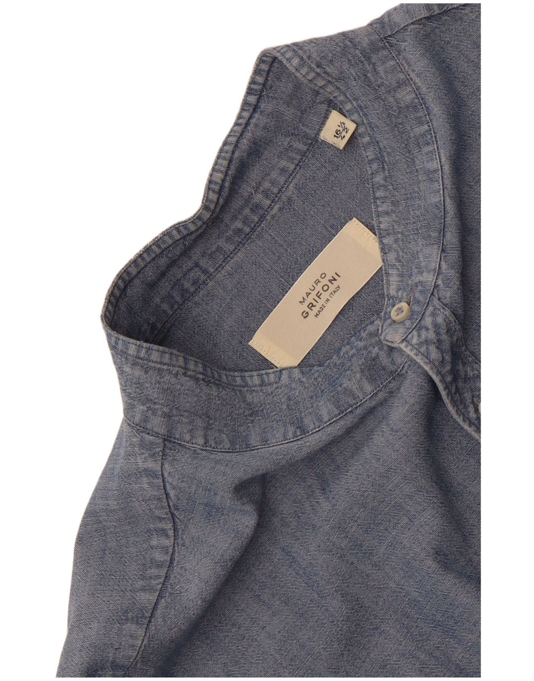 Mauro Grifoni muška traper košulja veličina 42 16 1/2 velika plava