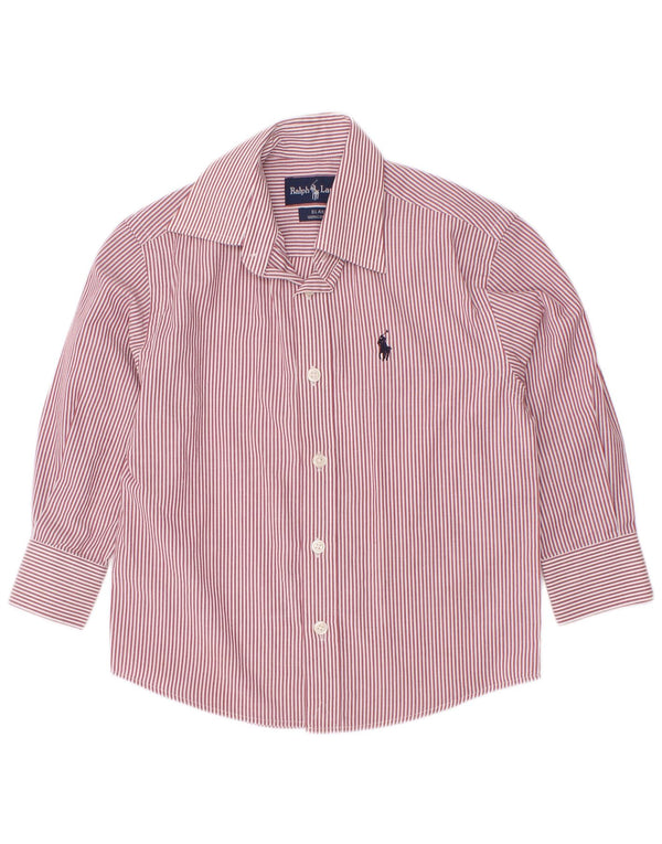 Ralph Lauren Boys Blake Relaxed Fit Shirt 3-4 Years Red Pinstripe Cotton