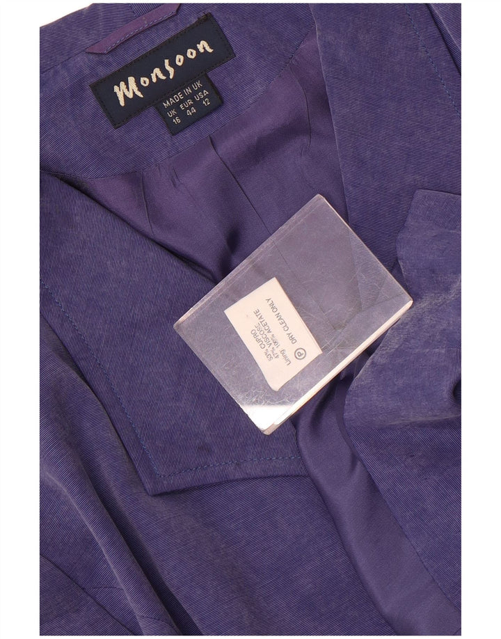 Monsoon ženski sako sa 5 gumba UK 16 Veliki ljubičasti kupro