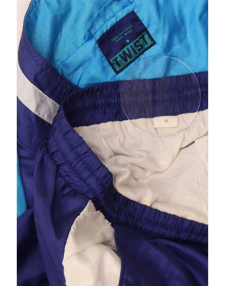 Vintage muška puna trenirka Medium Navy Blue Colourblock Polyamide