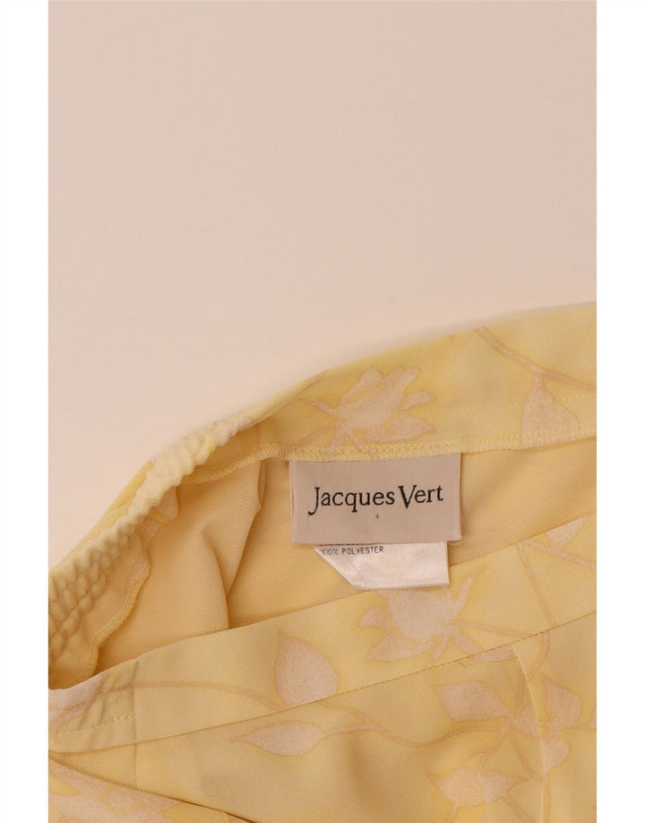 JACQUES VERT Ženska suknja A-kroja UK 12 Srednje W30 Žuti cvjetni poliester