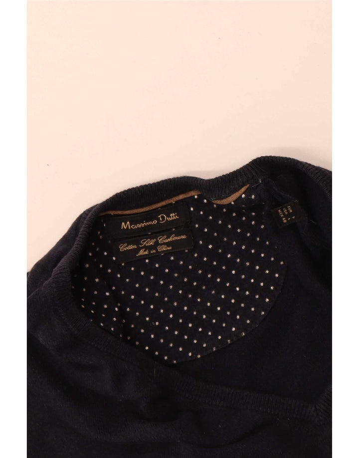 Massimo Dutti, veliki muški džemper s V-izrezom, tamnoplavi pamuk