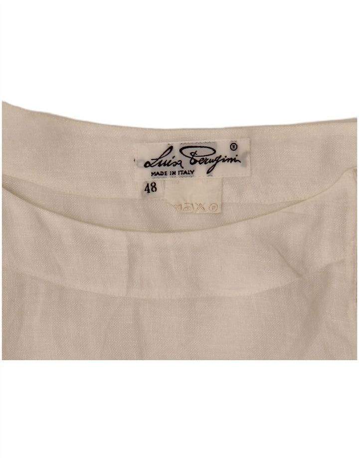 VINTAGE ženska košulja kratkih rukava bluza IT 48 XL bijela