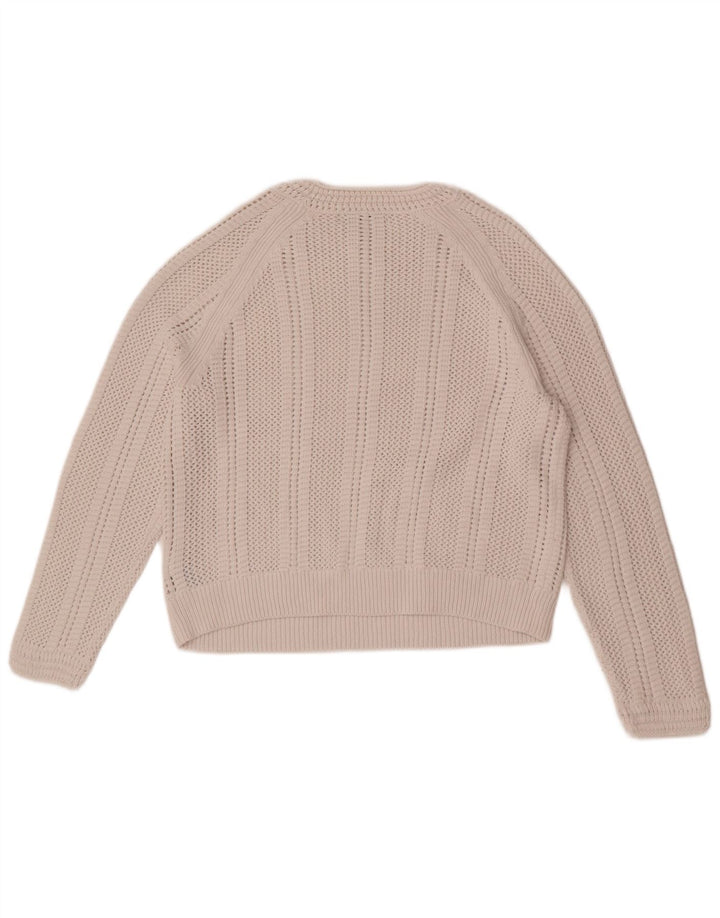 Marks & Spencer ženski kratki džemper s okruglim izrezom UK 14 Medium Off White
