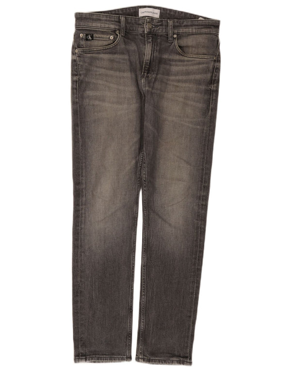 Calvin Klein Mens Larston Slim Jeans W32 L30 Sivi pamuk
