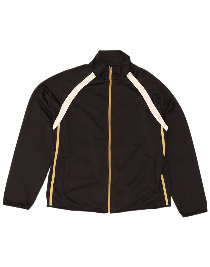 STARTER Mens Tracksuit Top Jacket Medium Black Colourblock Polyester