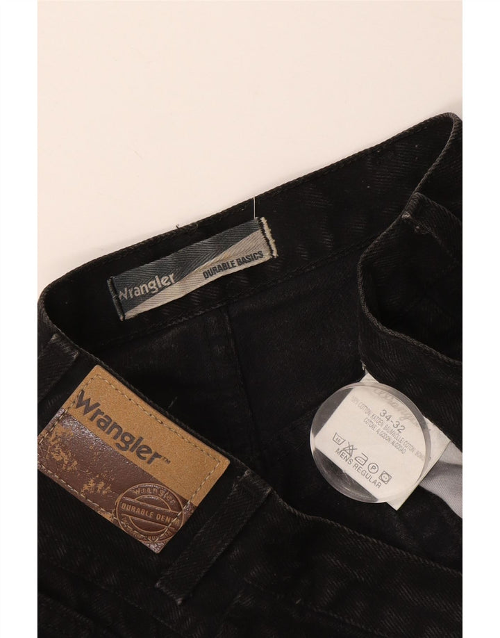 Wrangler muške ravne traperice regularnog kroja W34 L32 crni pamuk