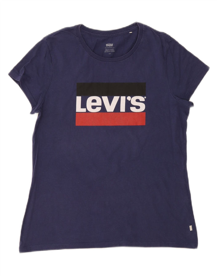 Levi's ženska majica kratkih rukava s grafičkim motivima UK 14 velika tamnoplava pamuk
