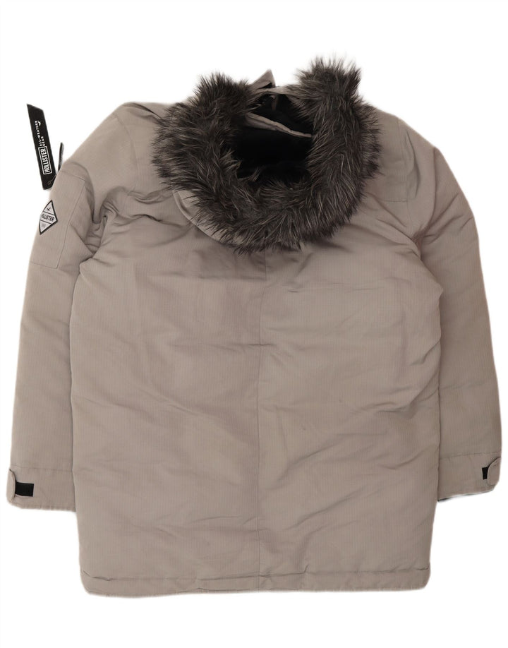 HOLLISTER Muška podstavljena jakna s kapuljačom UK 40 veliki sivi poliester