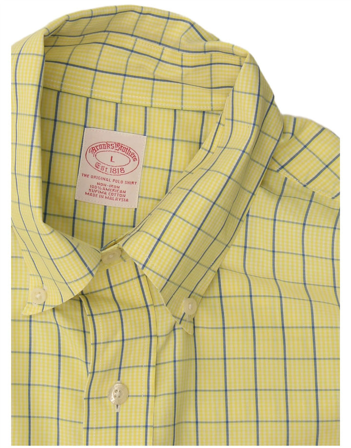 Brooks Brothers muška košulja, veliki žuti karirani pamuk