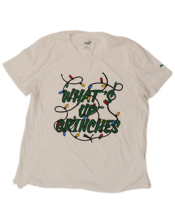 Puma ženska majica kratkih rukava s grafičkim motivima UK 16 Large White Cotton